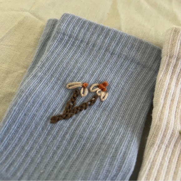 New 3 pair of socks hand embroidery kids size S/M - Picture 6 of 6